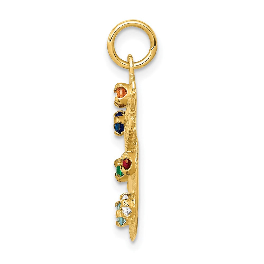 14K Gold CZ Stones Artist Palette Necklace Charm - Charlie & Co. Jewelry
