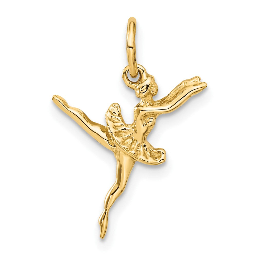 14K Gold 3D Ballerina Necklace Charm - Charlie & Co. Jewelry