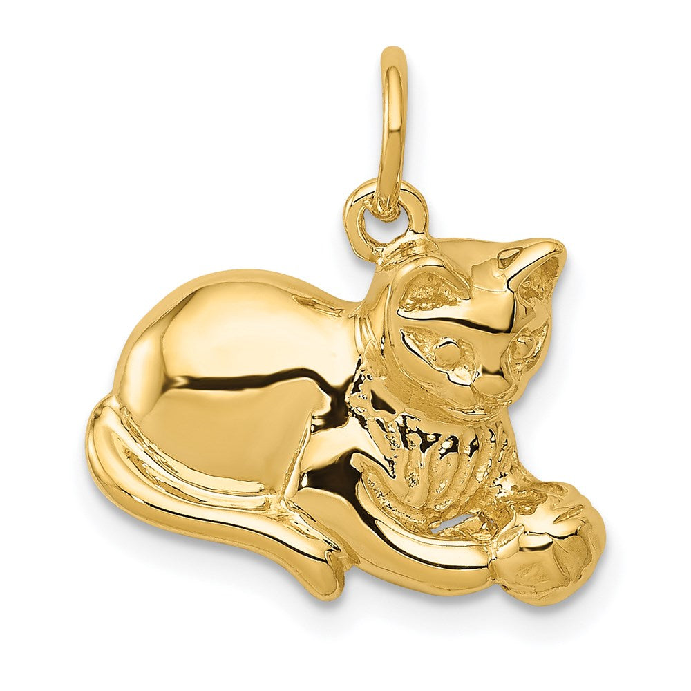 14k Gold Cat Necklace Pendant - Charlie & Co. Jewelry