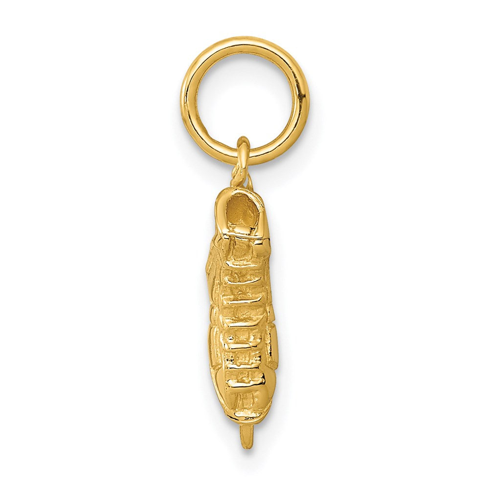 14K Gold Classic 3D Ice Skate Pendant - Charlie & Co. Jewelry