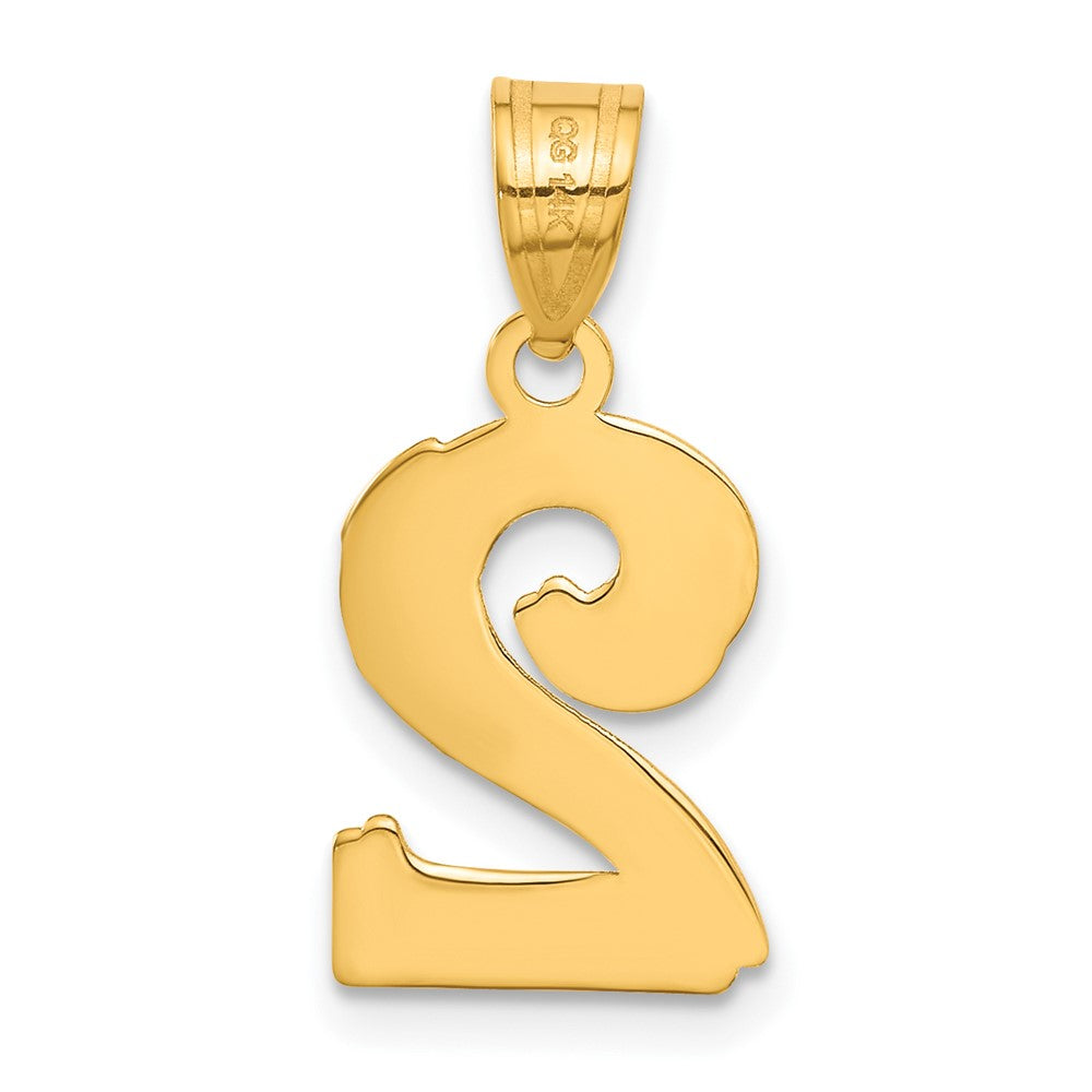Charlie & Co Jewelry | 14k Polished Etched Number 2 Pendant - Model AEN02