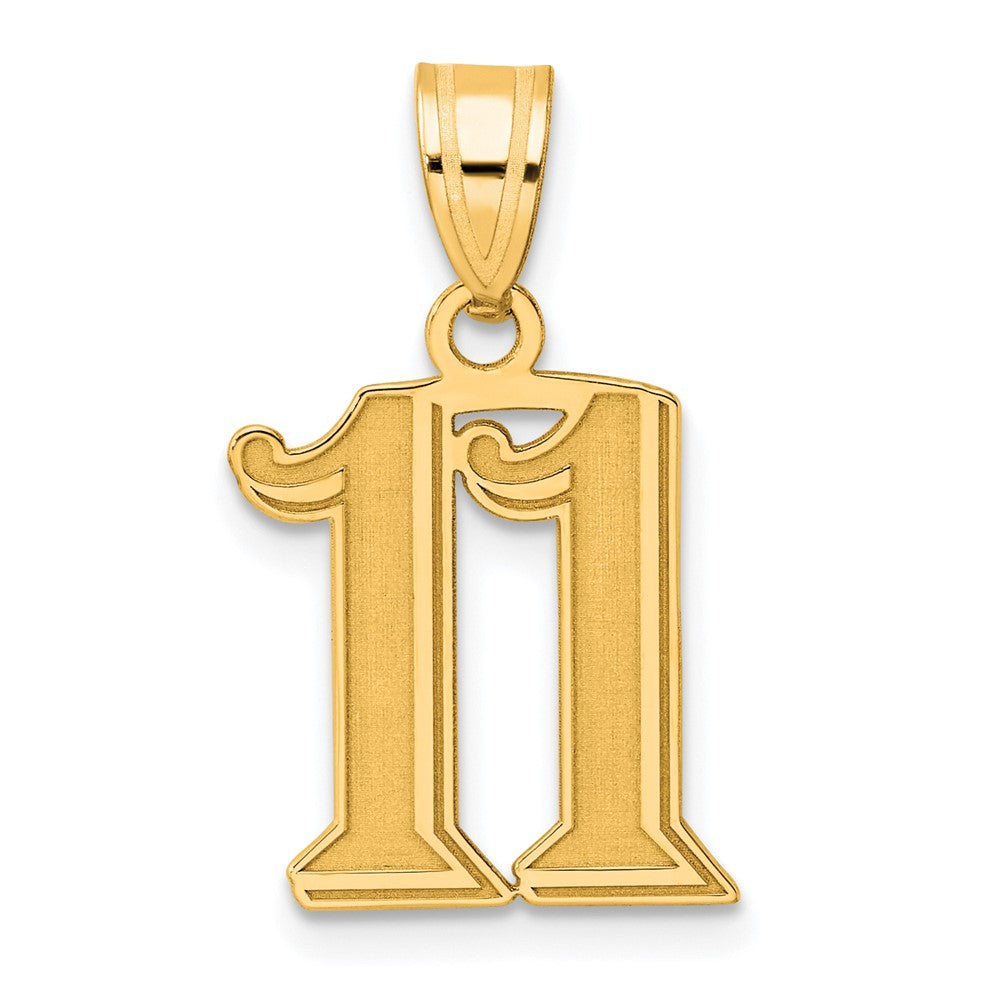Charlie & Co Jewelry | 14k Polished Etched Number 11 Pendant - Model AEN11