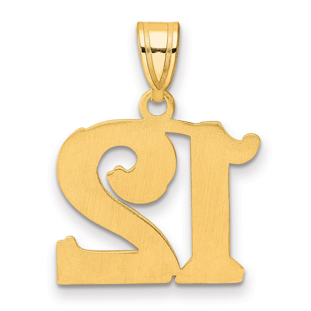 Charlie & Co Jewelry | 14k Polished Etched Number 12 Pendant - Model AEN12