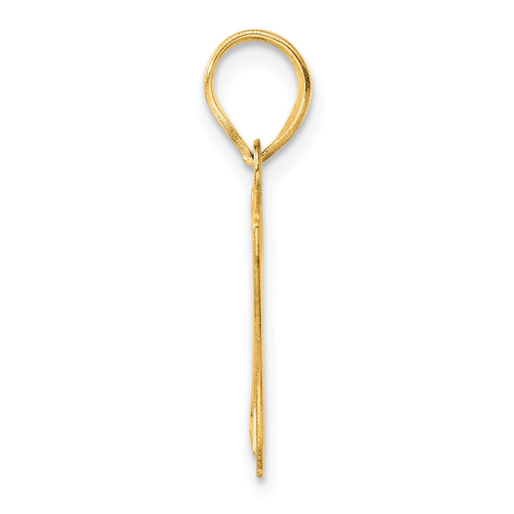 Charlie & Co Jewelry | 14k Polished Etched Number 17 Pendant - Model AEN17