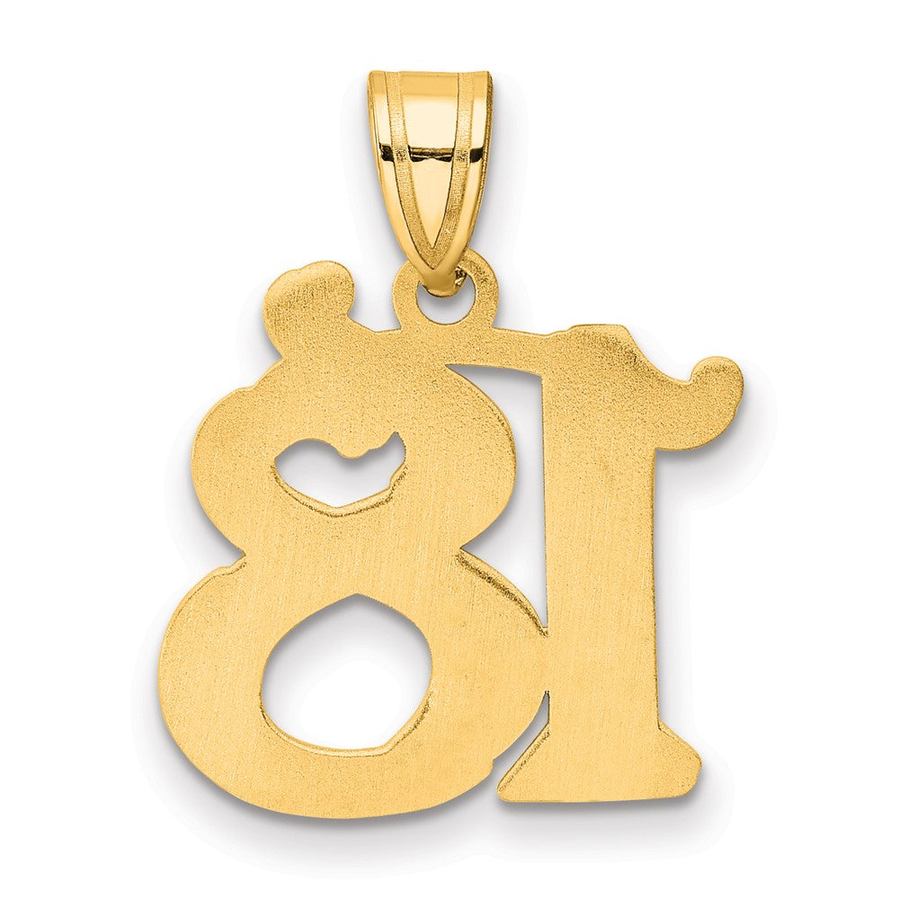 Charlie & Co Jewelry | 14k Polished Etched Number 18 Pendant - Model AEN18
