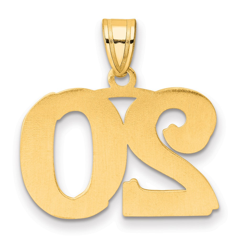 Charlie & Co Jewelry | 14k Polished Etched Number 20 Pendant - Model AEN20
