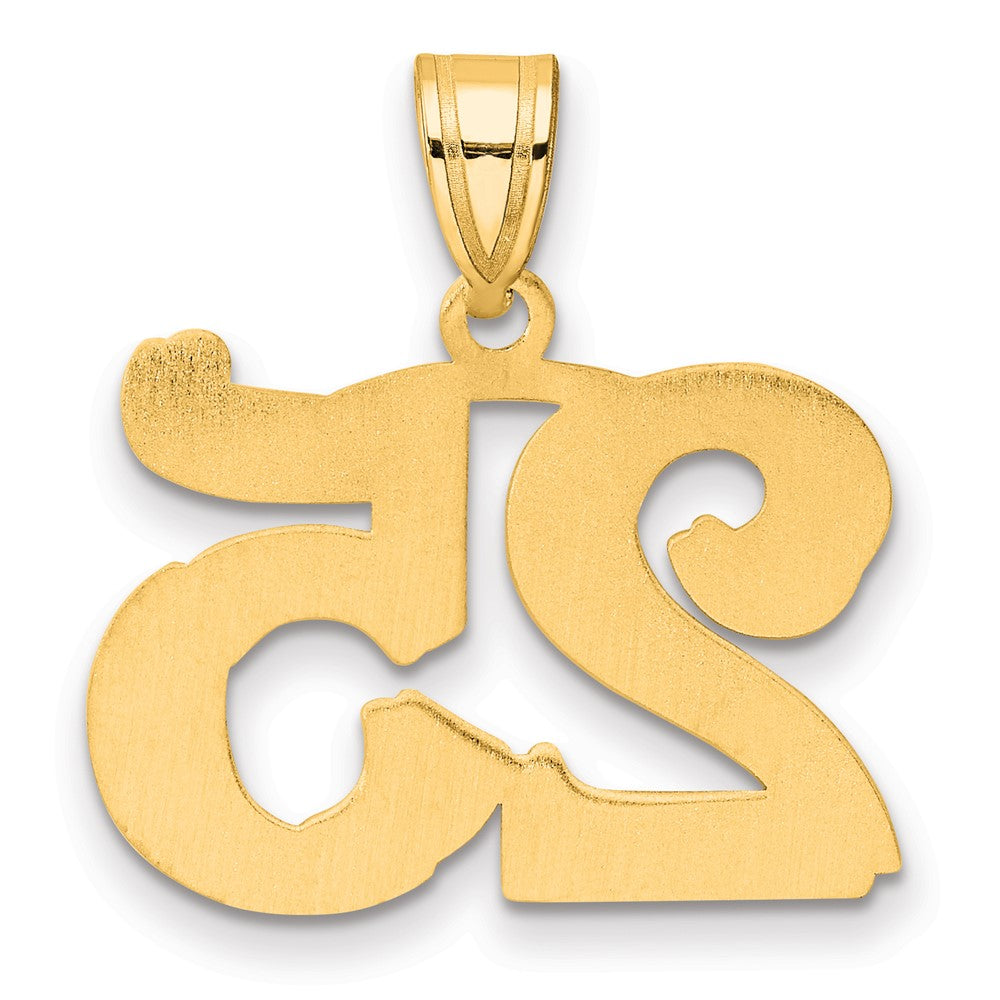 Charlie & Co Jewelry | 14k Polished Etched Number 25 Pendant - Model AEN25