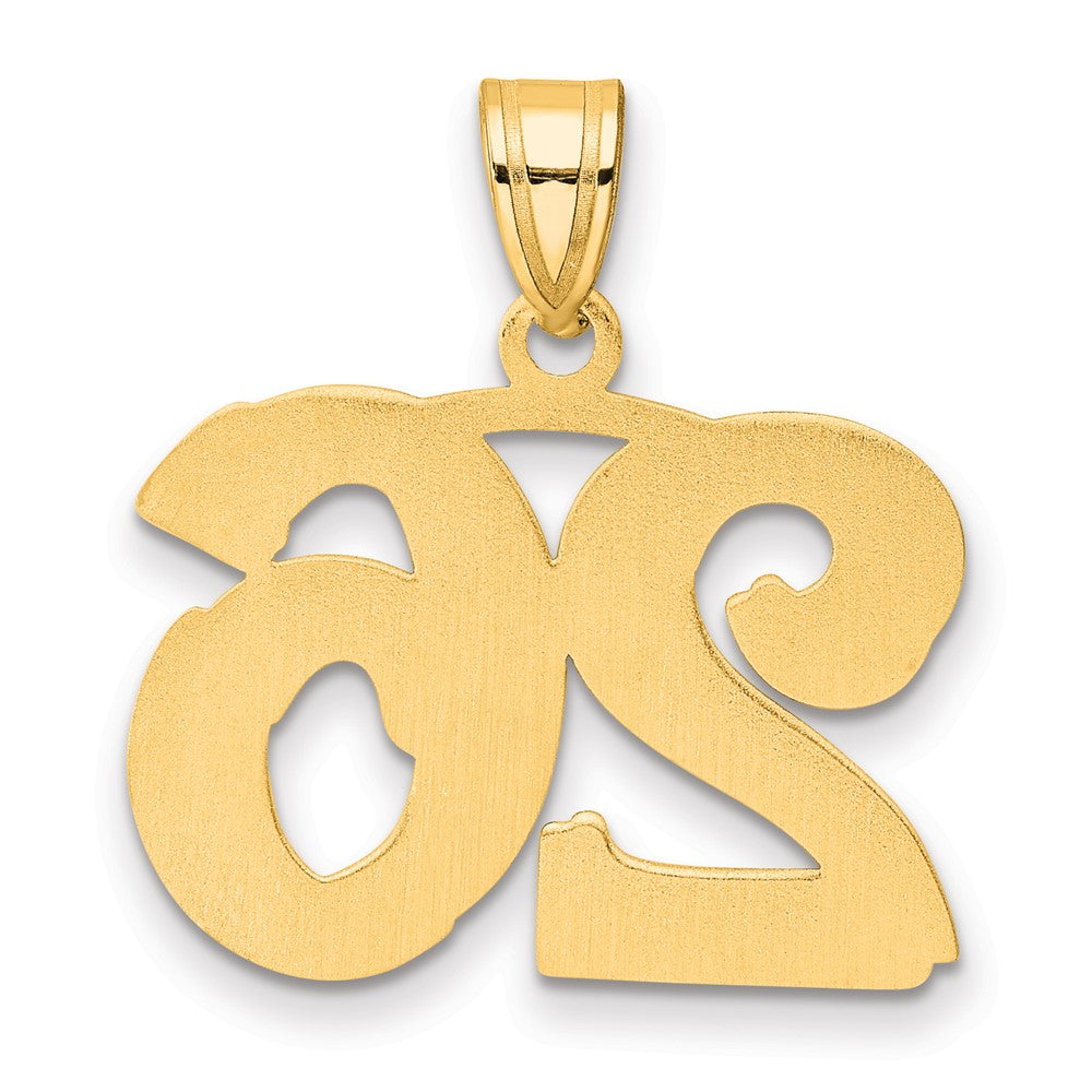 Charlie & Co Jewelry | 14k Polished Etched Number 26 Pendant - Model AEN26