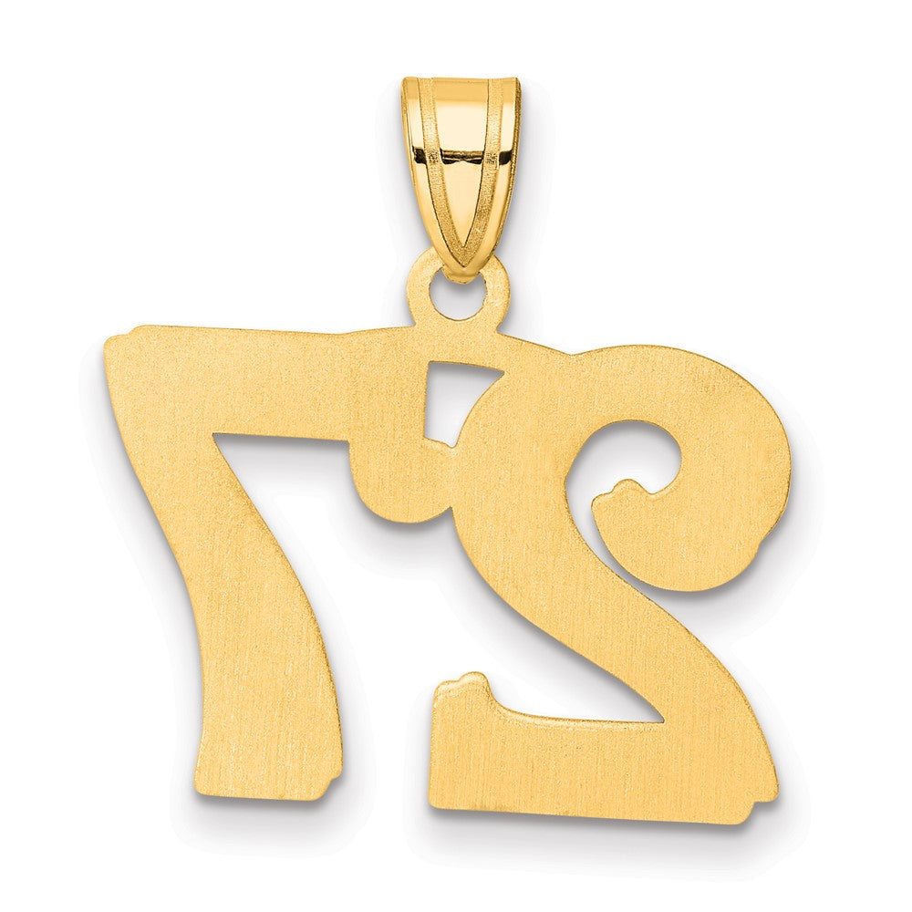 Charlie & Co Jewelry | 14k Polished Etched Number 27 Pendant - Model AEN27