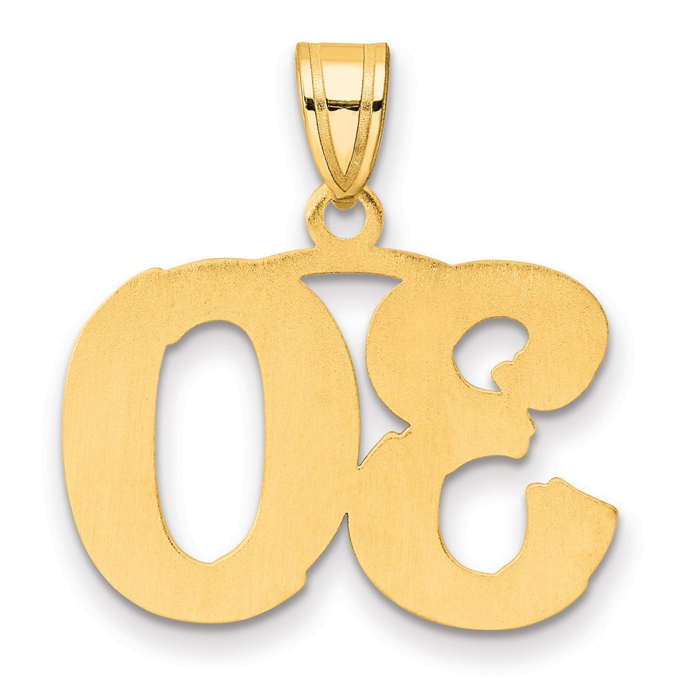 Charlie & Co Jewelry | 14k Polished Etched Number 30 Pendant - Model AEN30