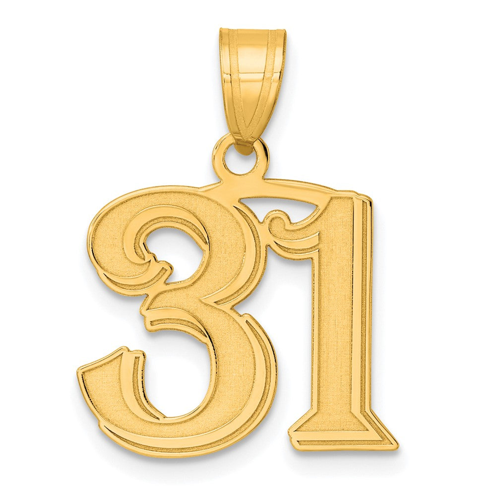 Charlie & Co Jewelry | 14k Polished Etched Number 31 Pendant - Model AEN31