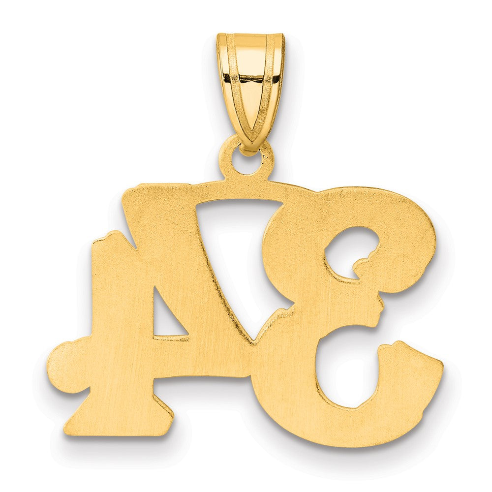 Charlie & Co Jewelry | 14k Polished Etched Number 34 Pendant - Model AEN34