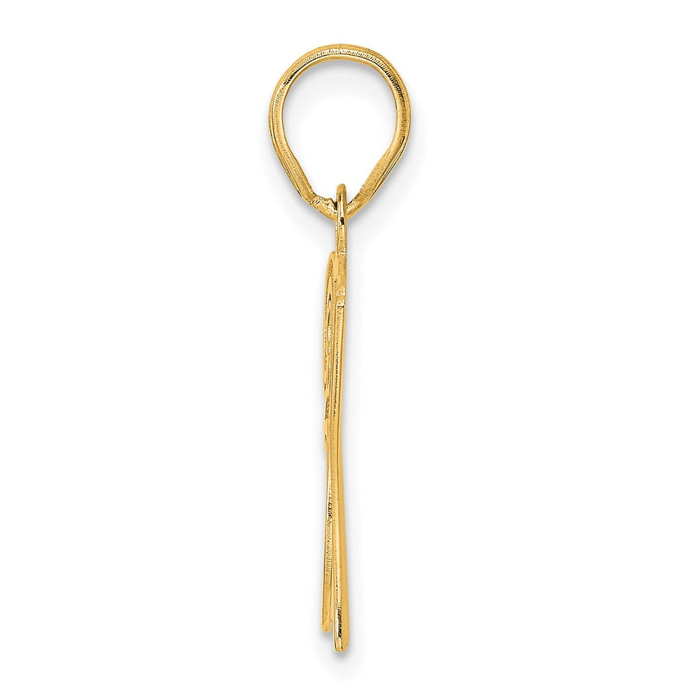 Charlie & Co Jewelry | 14k Polished Etched Number 37 Pendant - Model AEN37
