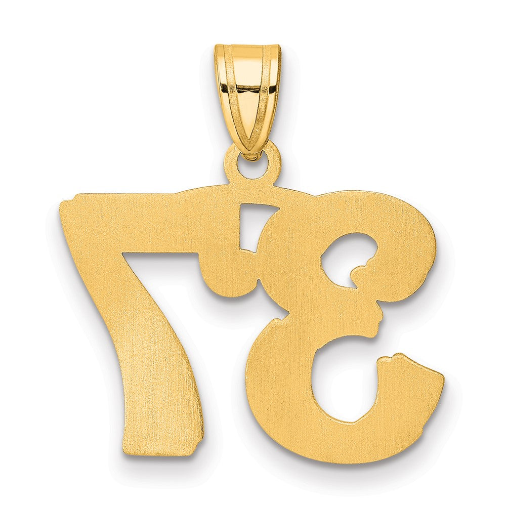 Charlie & Co Jewelry | 14k Polished Etched Number 37 Pendant - Model AEN37