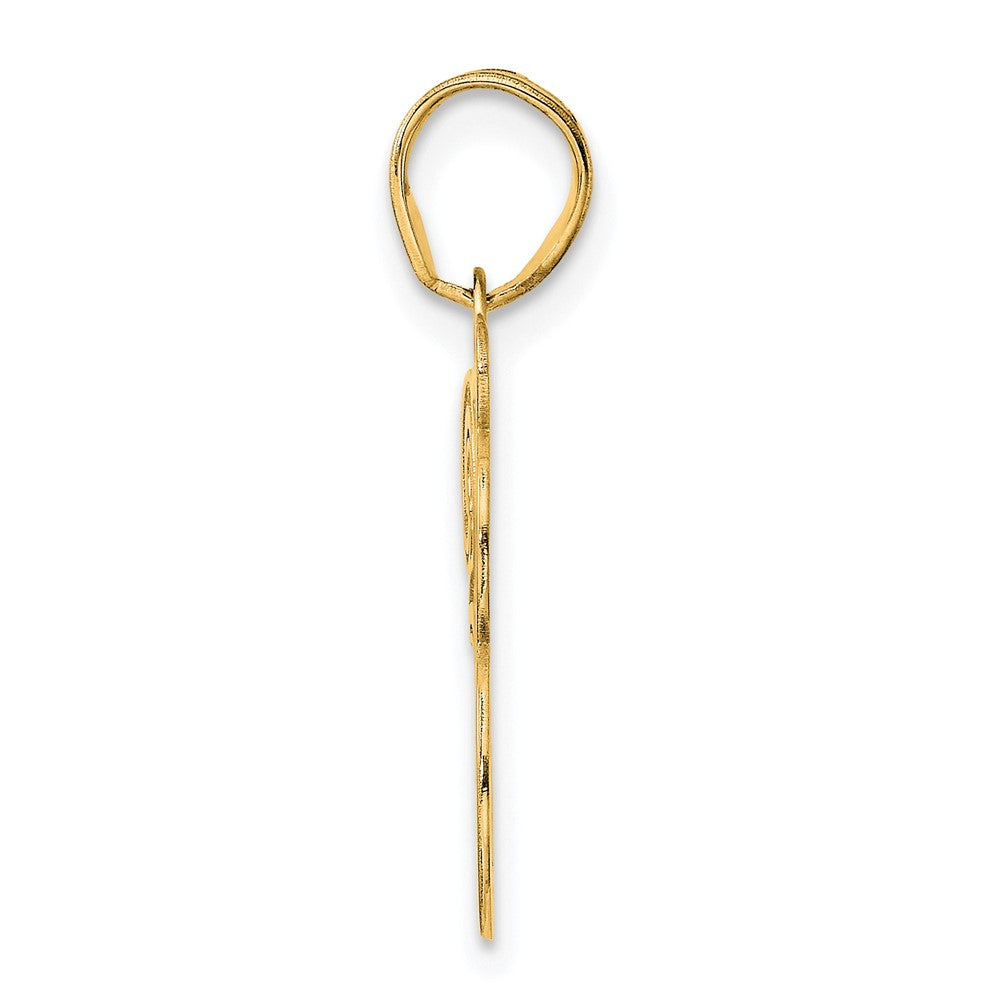 Charlie & Co Jewelry | 14k Polished Etched Number 38 Pendant - Model AEN38