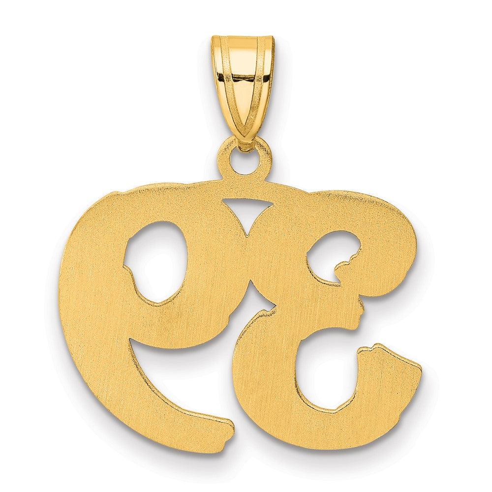 Charlie & Co Jewelry | 14k Polished Etched Number 39 Pendant - Model AEN39
