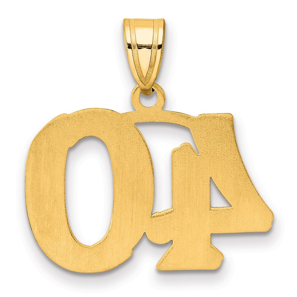Charlie & Co Jewelry | 14k Polished Etched Number 40 Pendant - Model AEN40