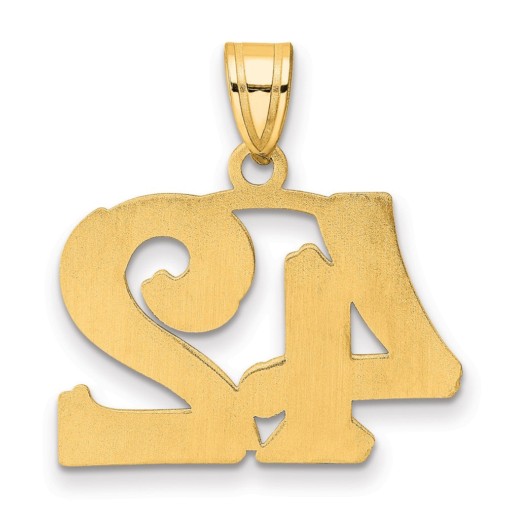 Charlie & Co Jewelry | 14k Polished Etched Number 42 Pendant - Model AEN42