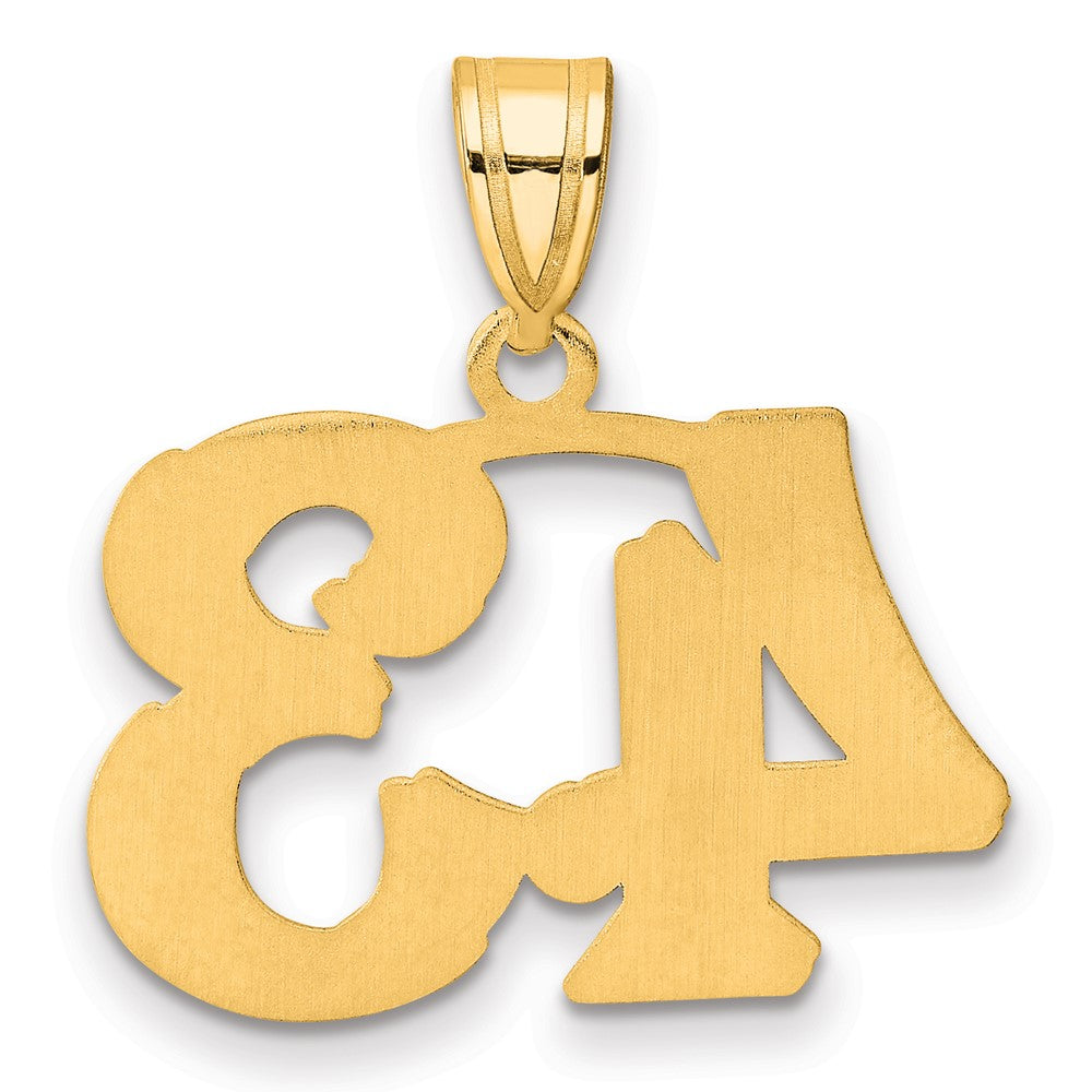 Charlie & Co Jewelry | 14k Polished Etched Number 43 Pendant - Model AEN43