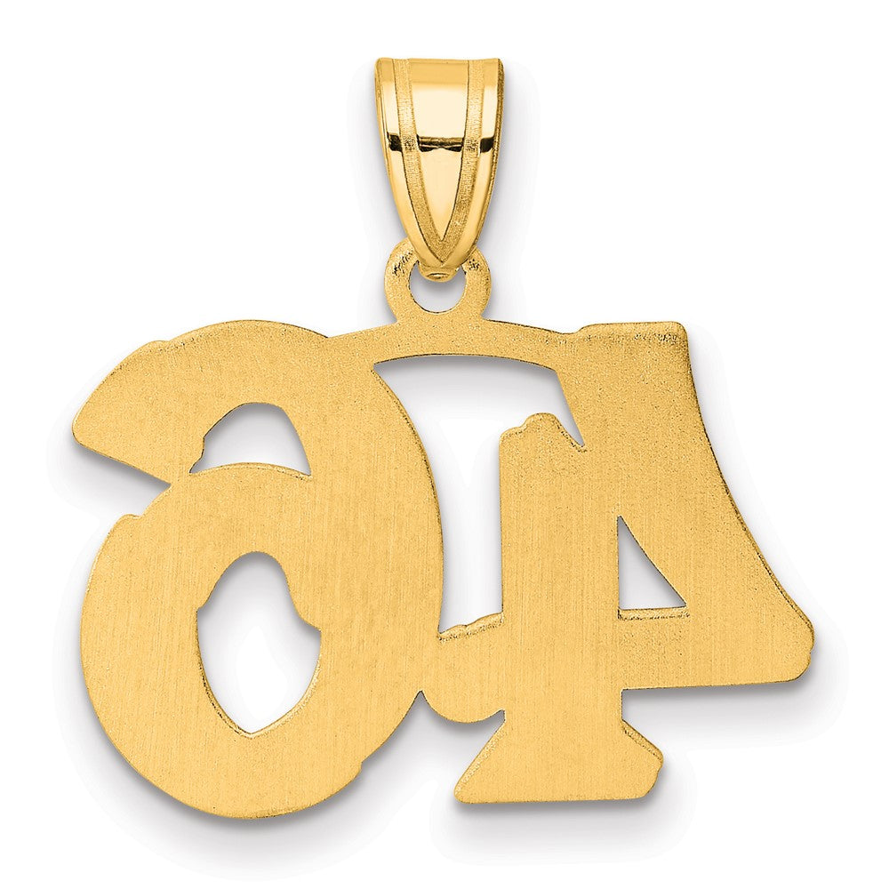 Charlie & Co Jewelry | 14k Polished Etched Number 46 Pendant - Model AEN46