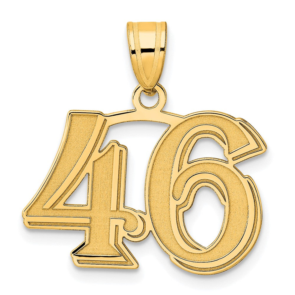 Charlie & Co Jewelry | 14k Polished Etched Number 46 Pendant - Model AEN46