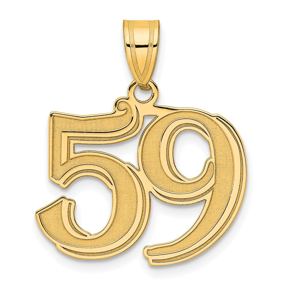 Charlie & Co Jewelry | 14k Polished Etched Number 59 Pendant - Model AEN59