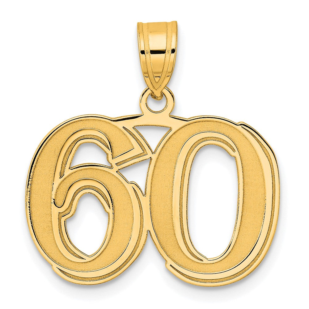 Charlie & Co Jewelry | 14k Polished Etched Number 60 Pendant - Model AEN60