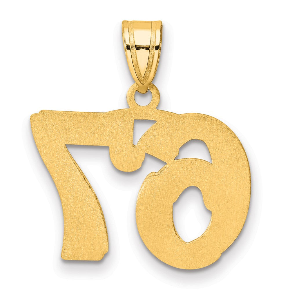 Charlie & Co Jewelry | 14k Polished Etched Number 67 Pendant - Model AEN67