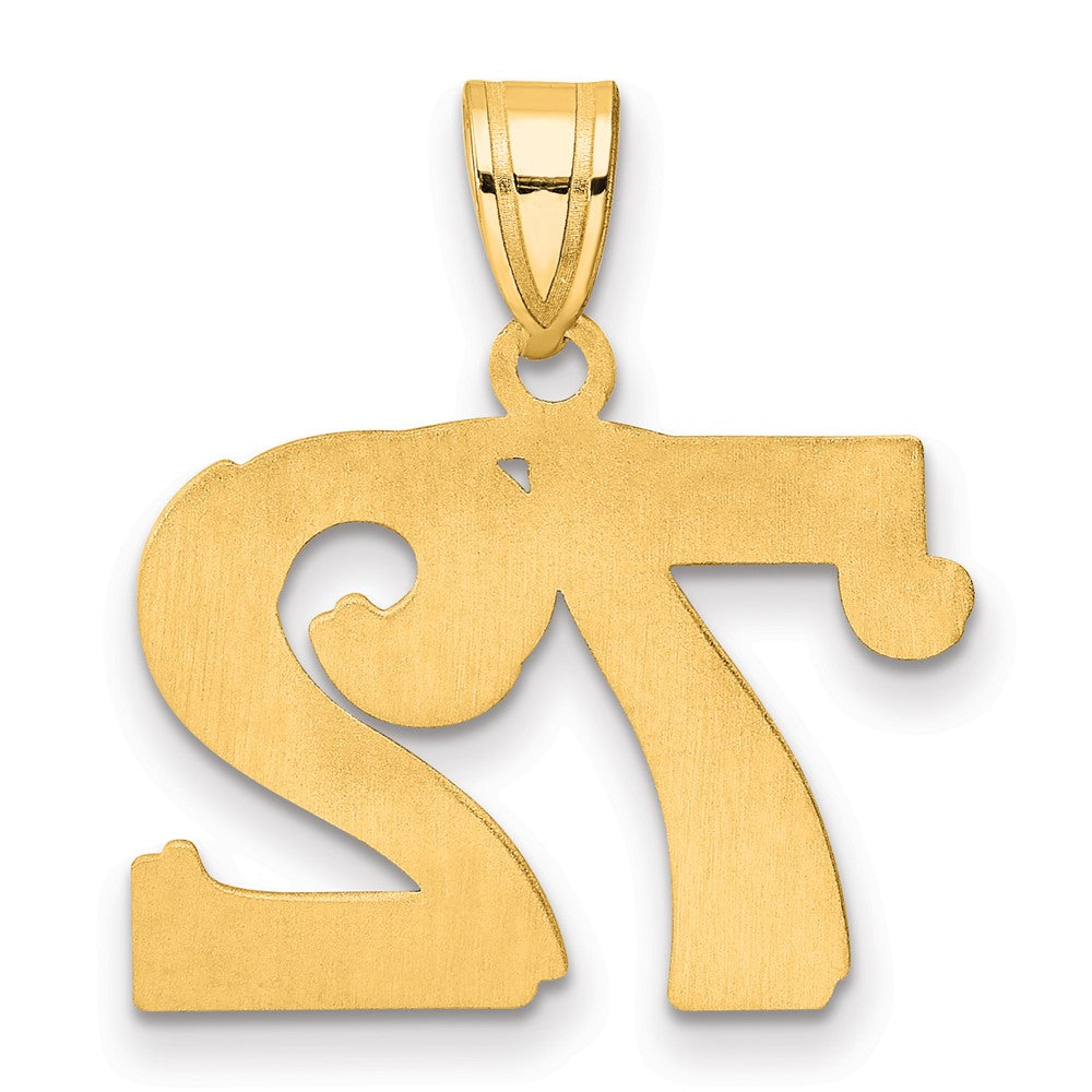 Charlie & Co Jewelry | 14k Polished Etched Number 72 Pendant - Model AEN72