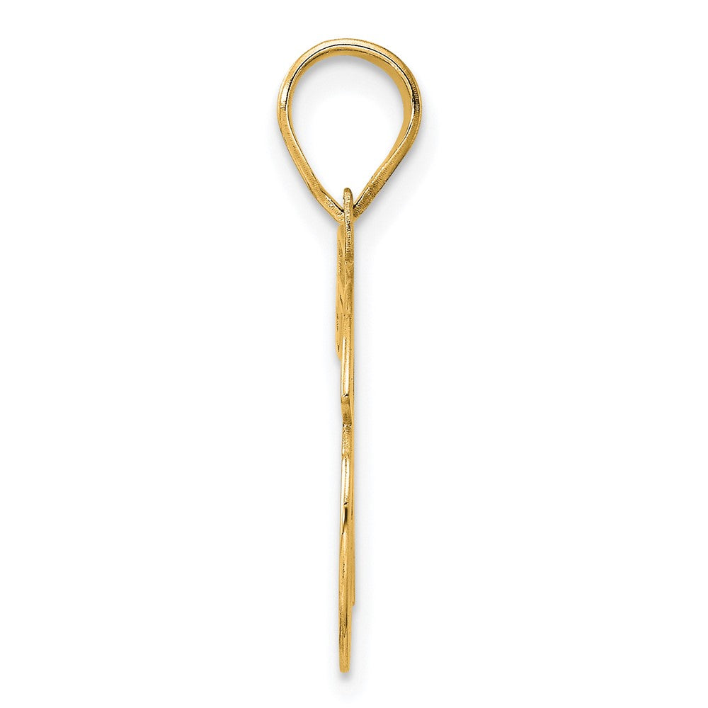 Charlie & Co Jewelry | 14k Polished Etched Number 76 Pendant - Model AEN76