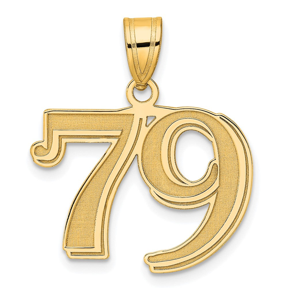 Charlie & Co Jewelry | 14k Polished Etched Number 79 Pendant - Model AEN79
