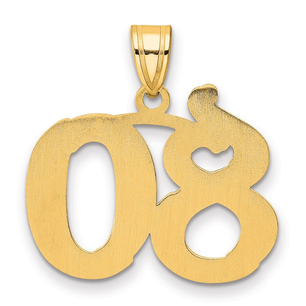 Charlie & Co Jewelry | 14k Polished Etched Number 80 Pendant - Model AEN80