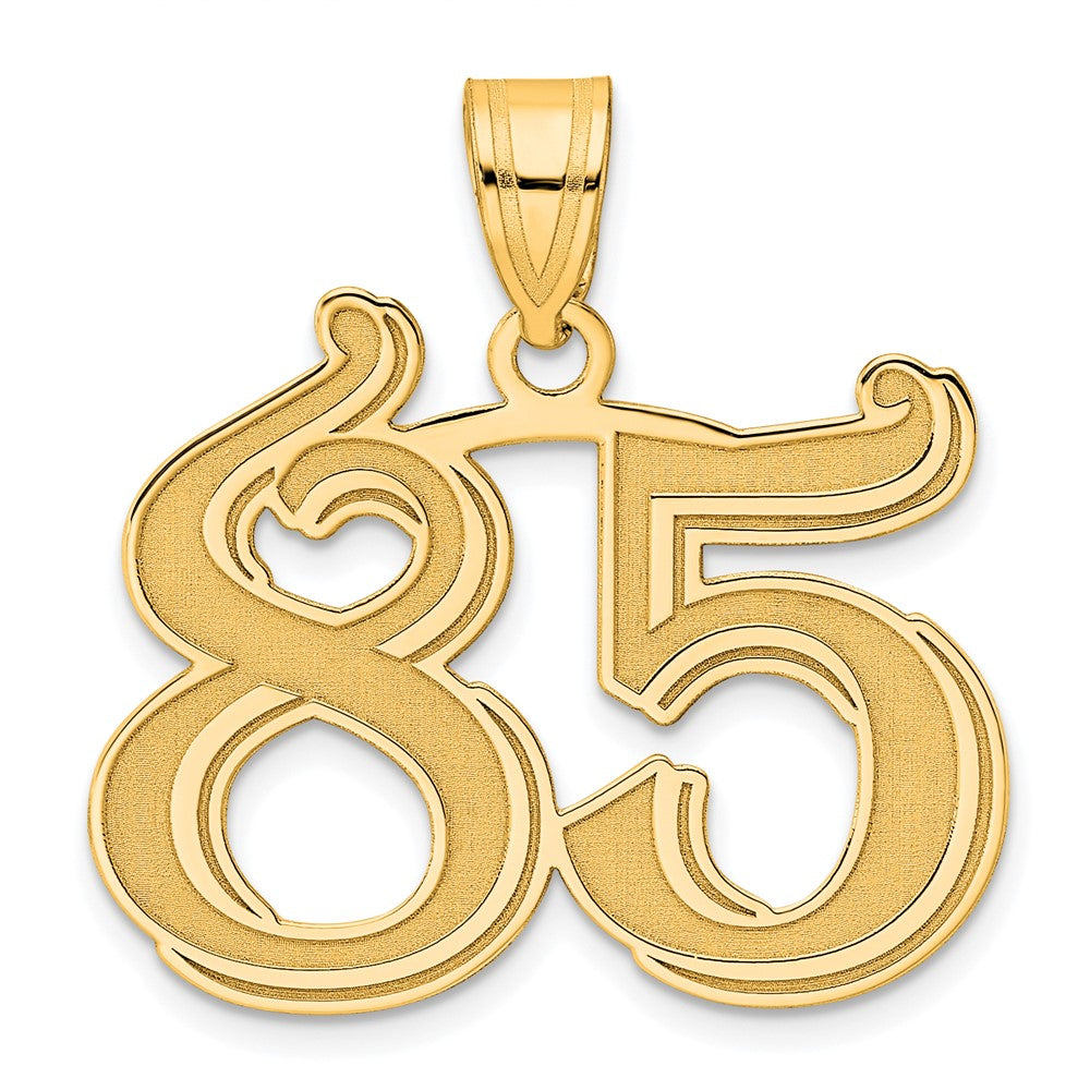 Charlie & Co Jewelry | 14k Polished Etched Number 85 Pendant - Model AEN85