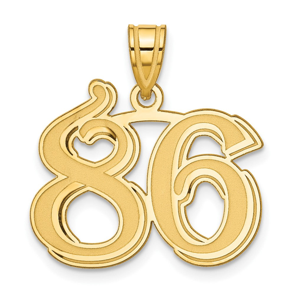 Charlie & Co Jewelry | 14k Polished Etched Number 86 Pendant - Model AEN86