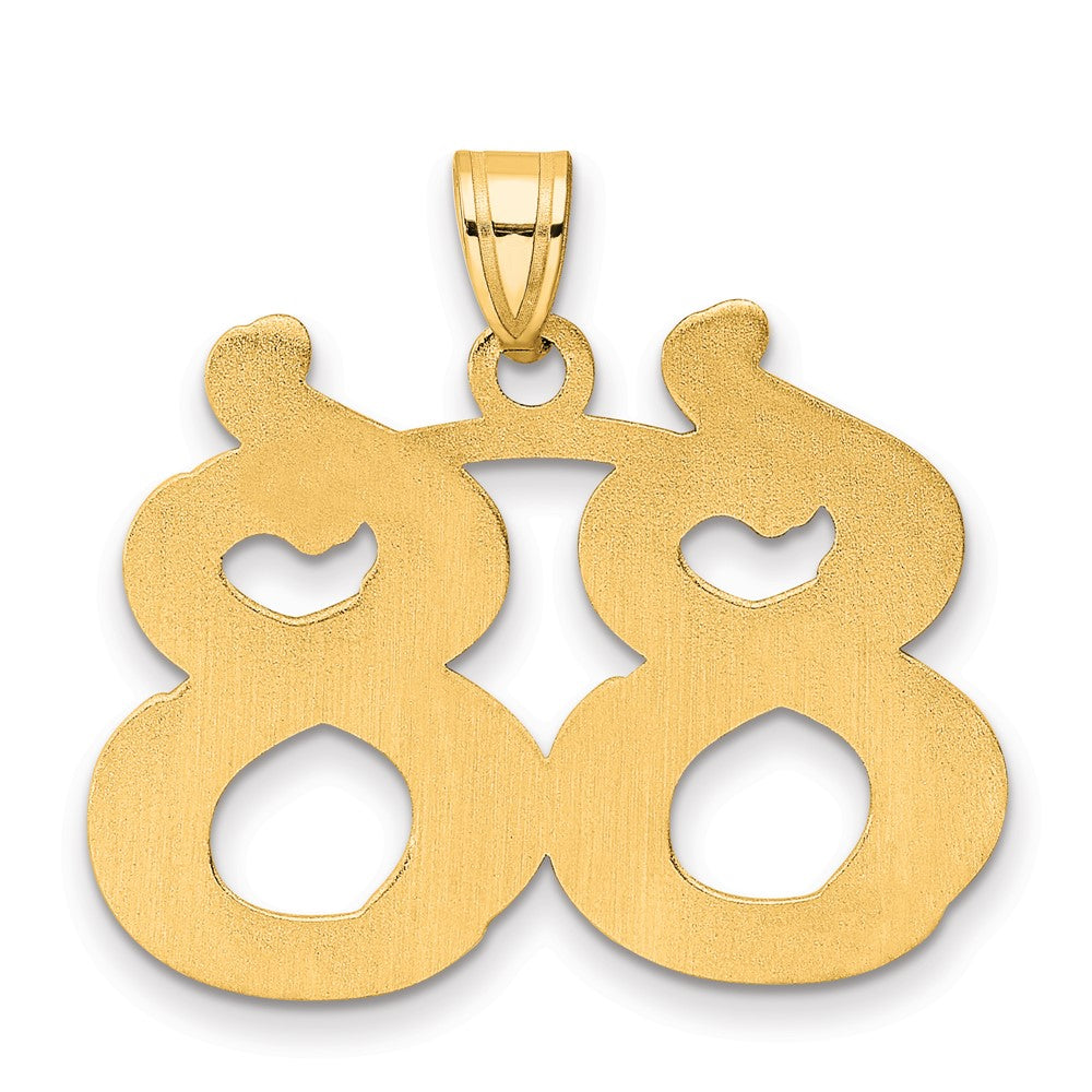 Charlie & Co Jewelry | 14k Polished Etched Number 88 Pendant - Model AEN88