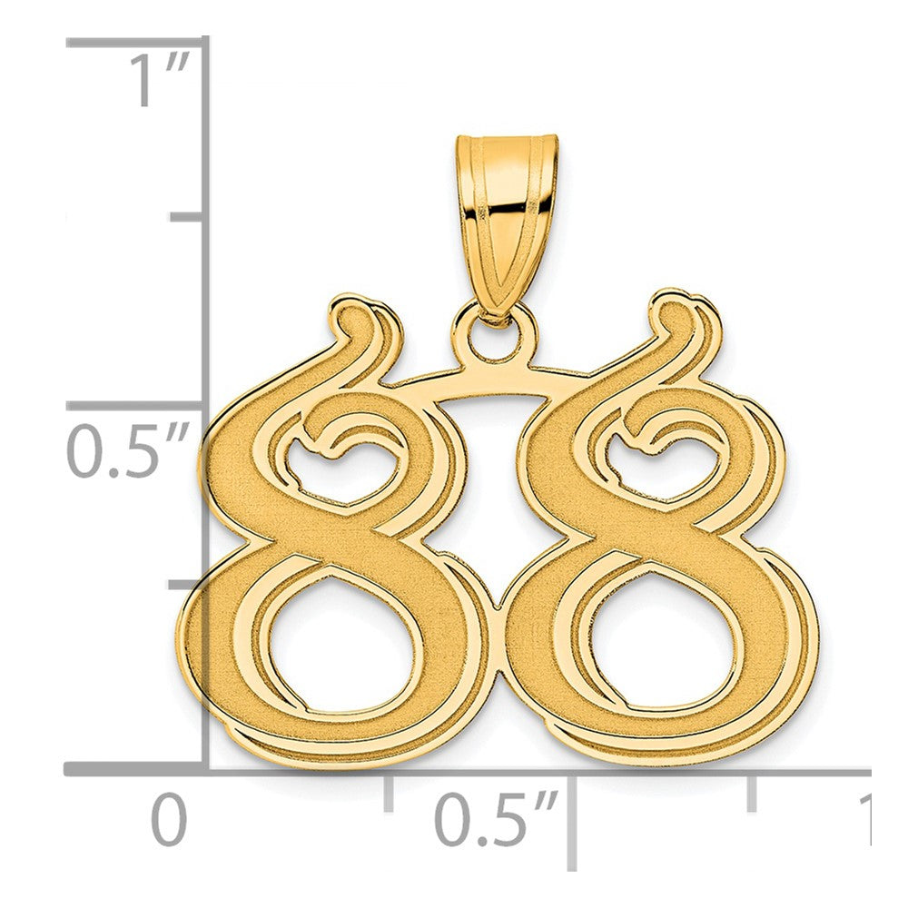 Charlie & Co Jewelry | 14k Polished Etched Number 88 Pendant - Model AEN88