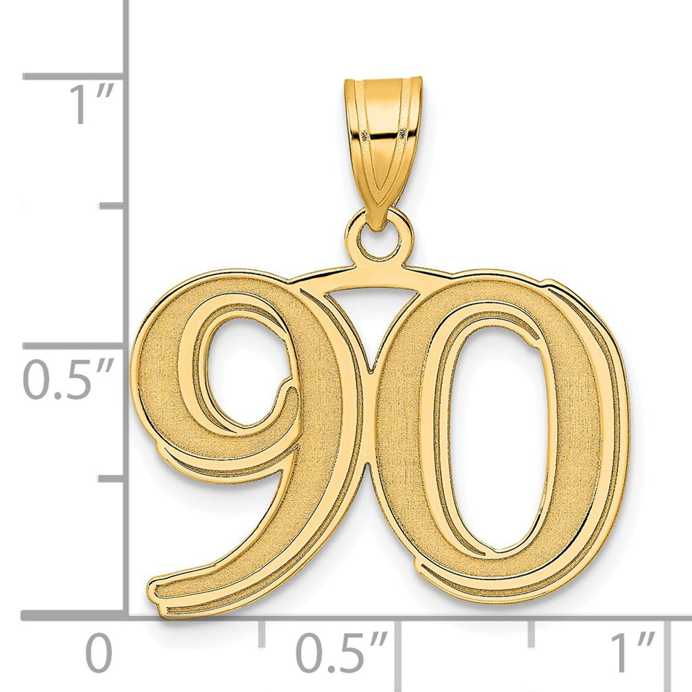 Charlie & Co Jewelry | 14k Polished Etched Number 90 Pendant - Model AEN90