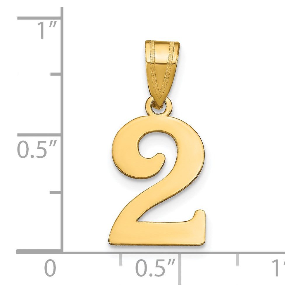 Charlie & Co Jewelry | 14k Polished Number 2 Pendant - Model APN02