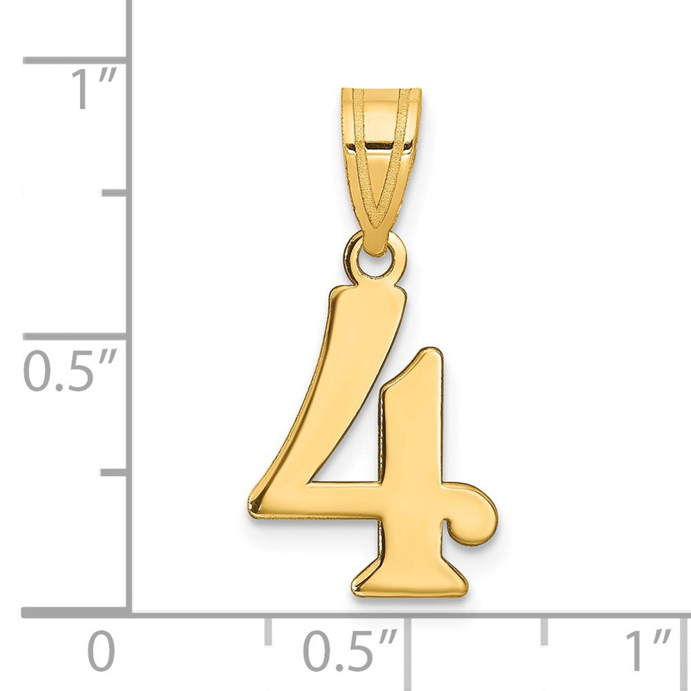 Charlie & Co Jewelry | 14k Polished Number 4 Pendant - Model APN04