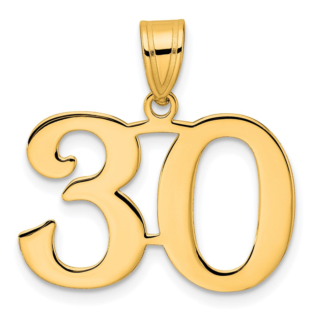 Charlie & Co Jewelry | 14k Polished Number 30 Pendant - Model APN30