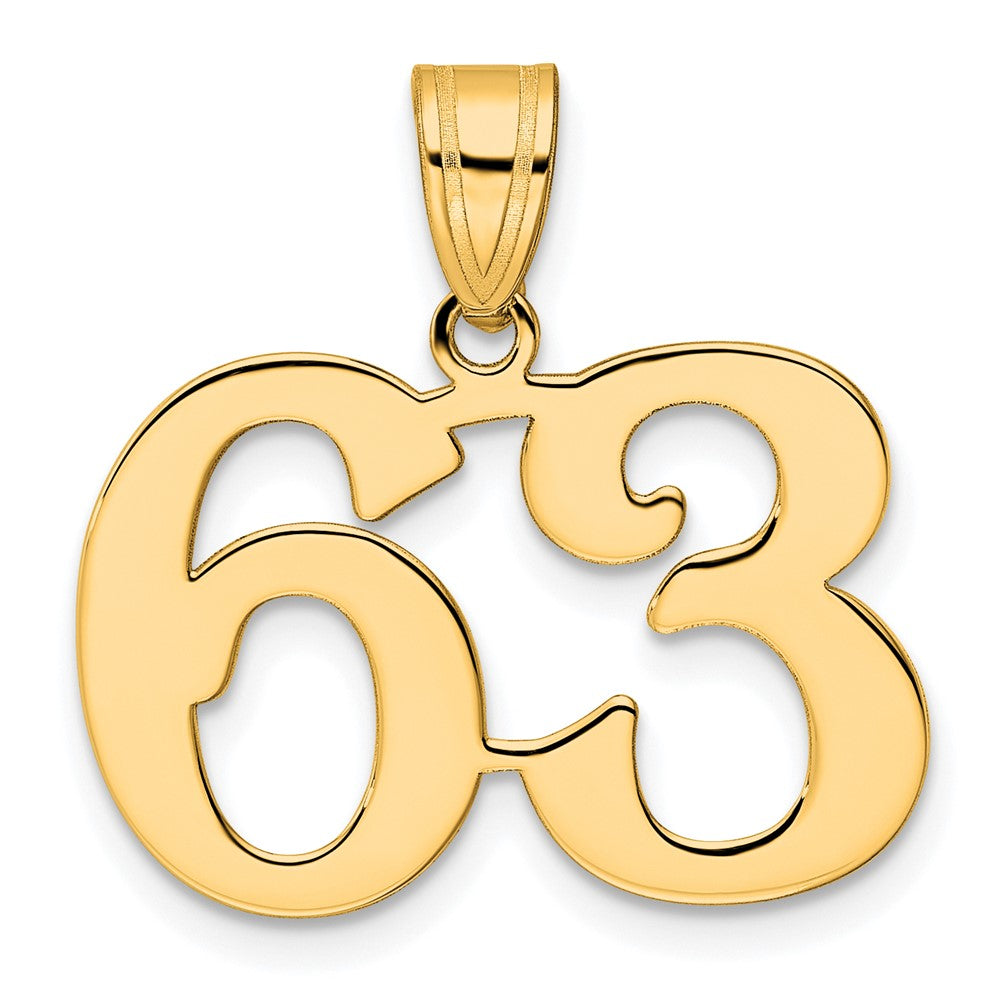 Charlie & Co Jewelry | 14k Polished Number 63 Pendant - Model APN63