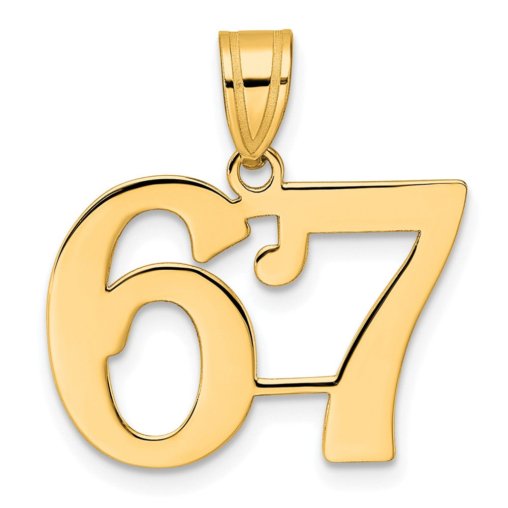 Charlie & Co Jewelry | 14k Polished Number 67 Pendant - Model APN67