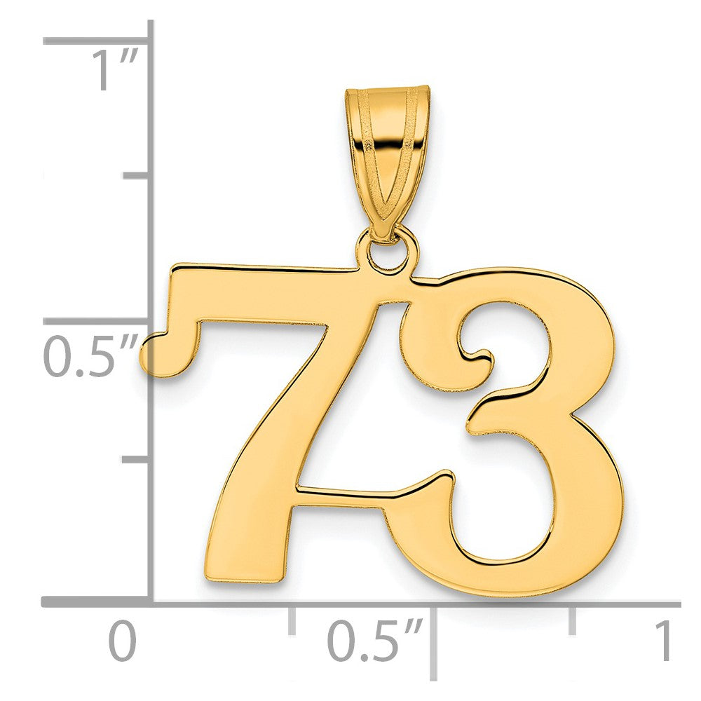 Charlie & Co Jewelry | 14k Polished Number 73 Pendant - Model APN73