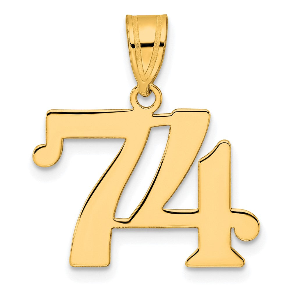 Charlie & Co Jewelry | 14k Polished Number 74 Pendant - Model APN74