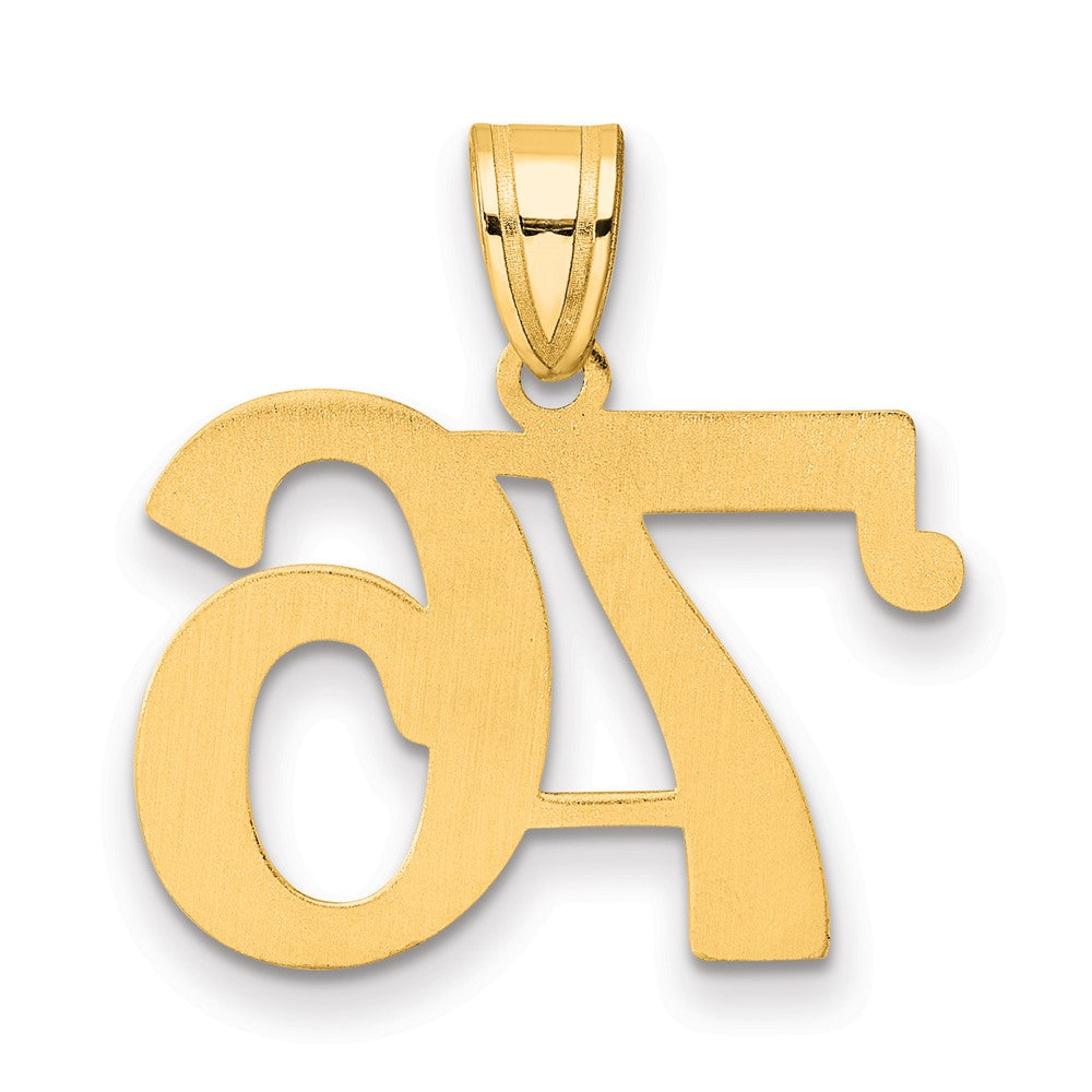 Charlie & Co Jewelry | 14k Polished Number 76 Pendant - Model APN76