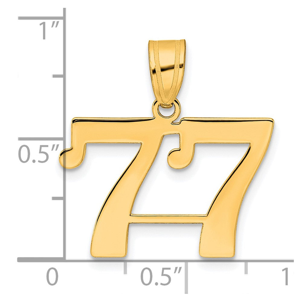 Charlie & Co Jewelry | 14k Polished Number 77 Pendant - Model APN77