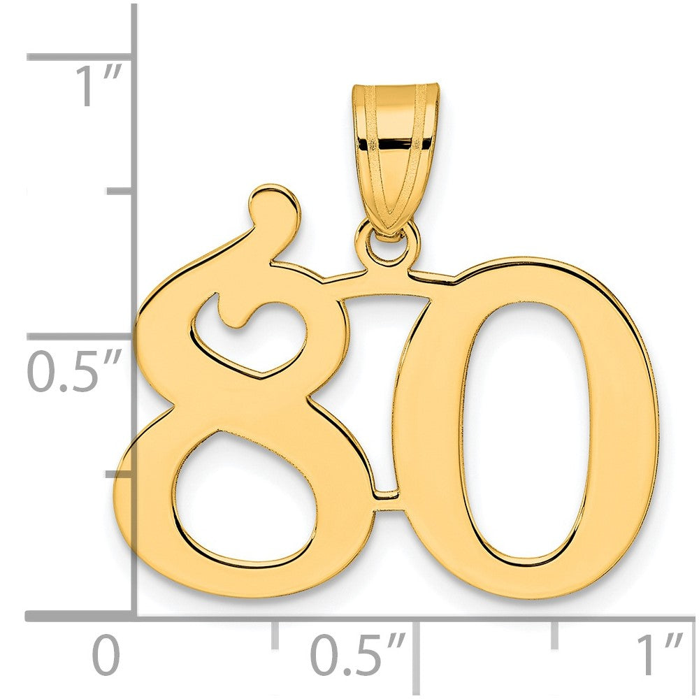 Charlie & Co Jewelry | 14k Polished Number 80 Pendant - Model APN80
