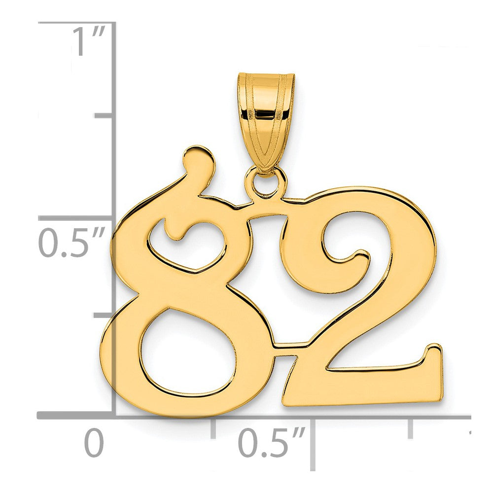Charlie & Co Jewelry | 14k Polished Number 82 Pendant - Model APN82