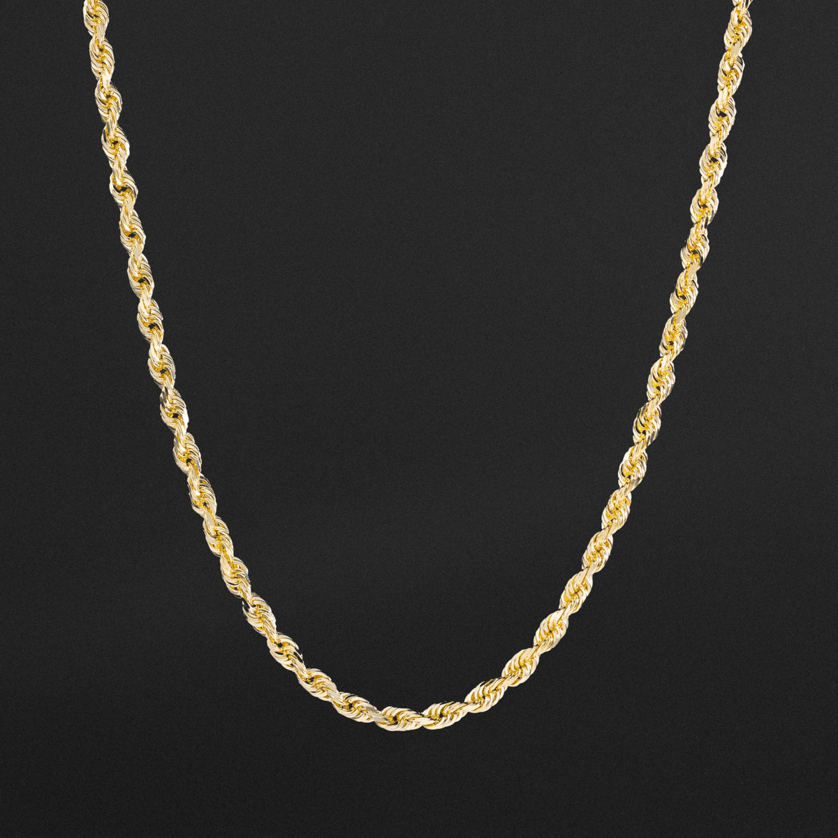 14k Gold 4.4mm Solid Lightweight Diamond-Cut Rope Chain - Model CH-0385
