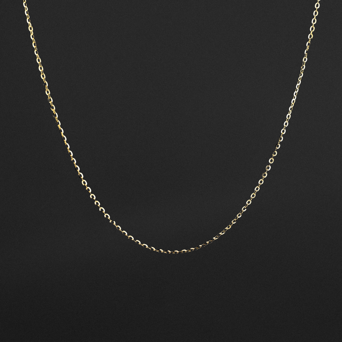 14K Gold 1.2mm Solid Diamond-Cut Cable Chain - Model 0232
